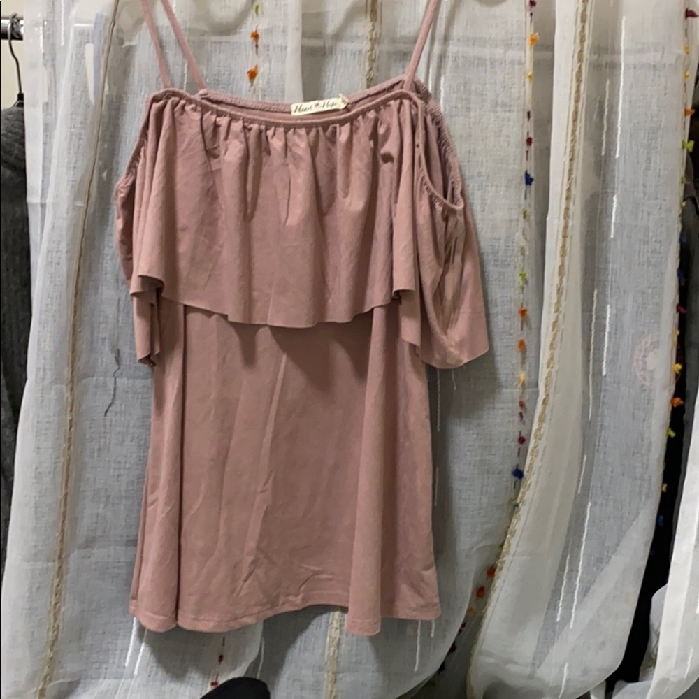 charlotte russe cold shoulder faux suede mauve top